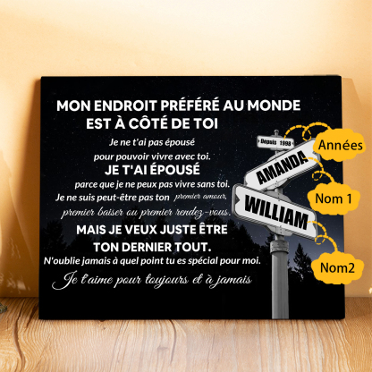 Cadre en bois personnalisé avec 2 Prénoms et Année Déco de maison pour Couple | Jessemade
