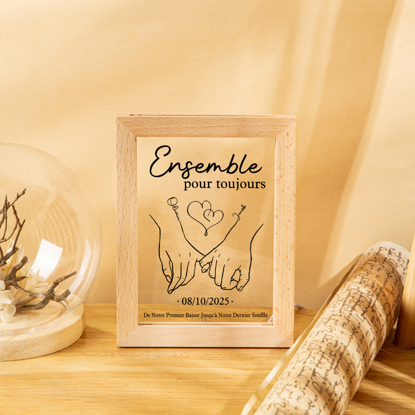 Cadre Photo Personnalisé "Ensemble pour Toujours" – Cadeau Unique et Émotionnel | Jessemade