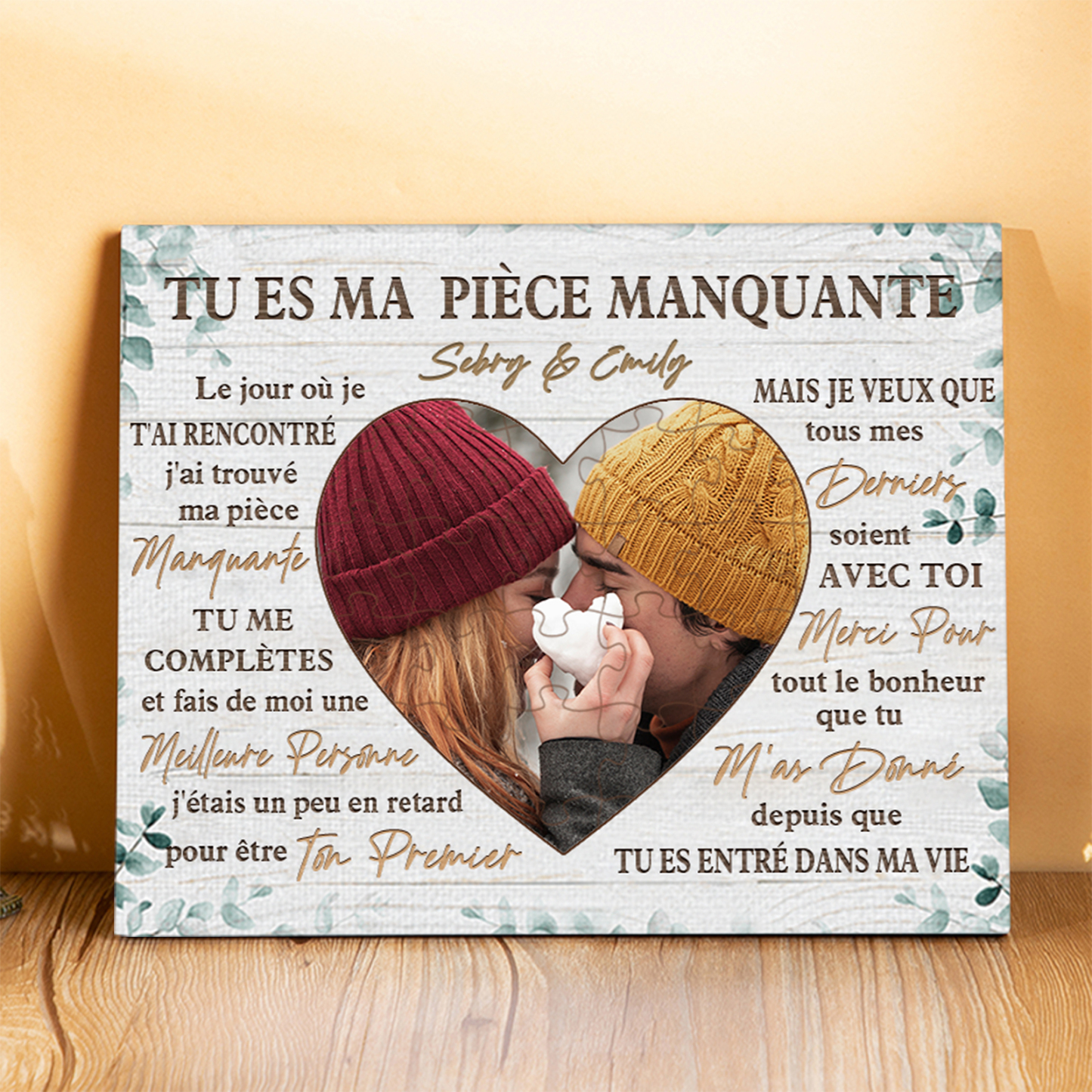 Cadre Photo Personnalisé avec Texte et Prénoms – Cadeau Émotionnel Unique | Jessemade