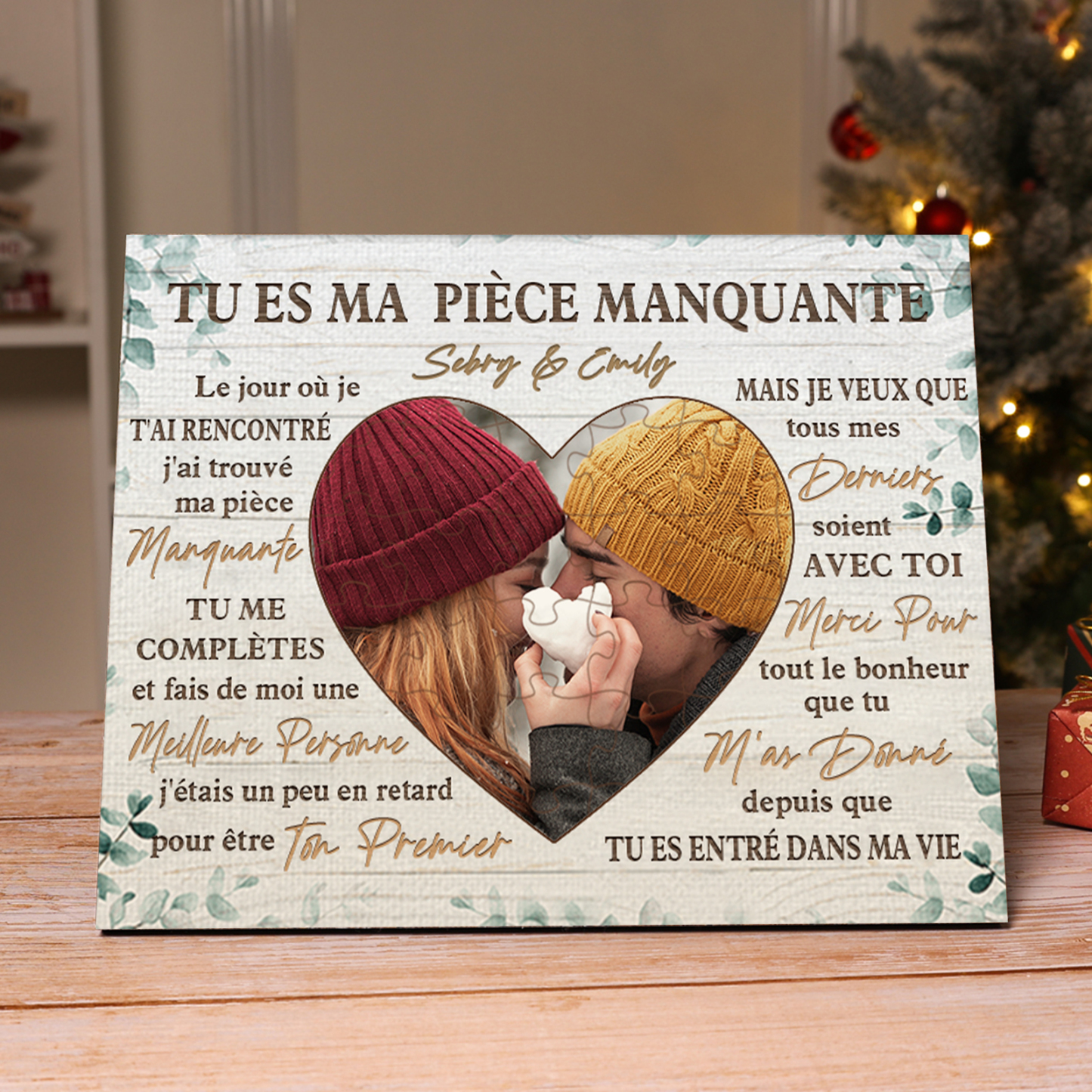 Cadre Photo personnalisé avec Texte et Photo Coeur Déco de maison pour Couple | Jessemade