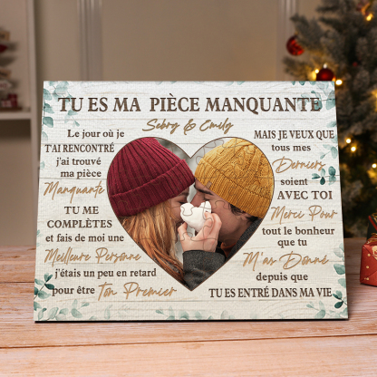 Cadre Photo personnalisé avec Texte et Photo Coeur Déco de maison pour Couple | Jessemade