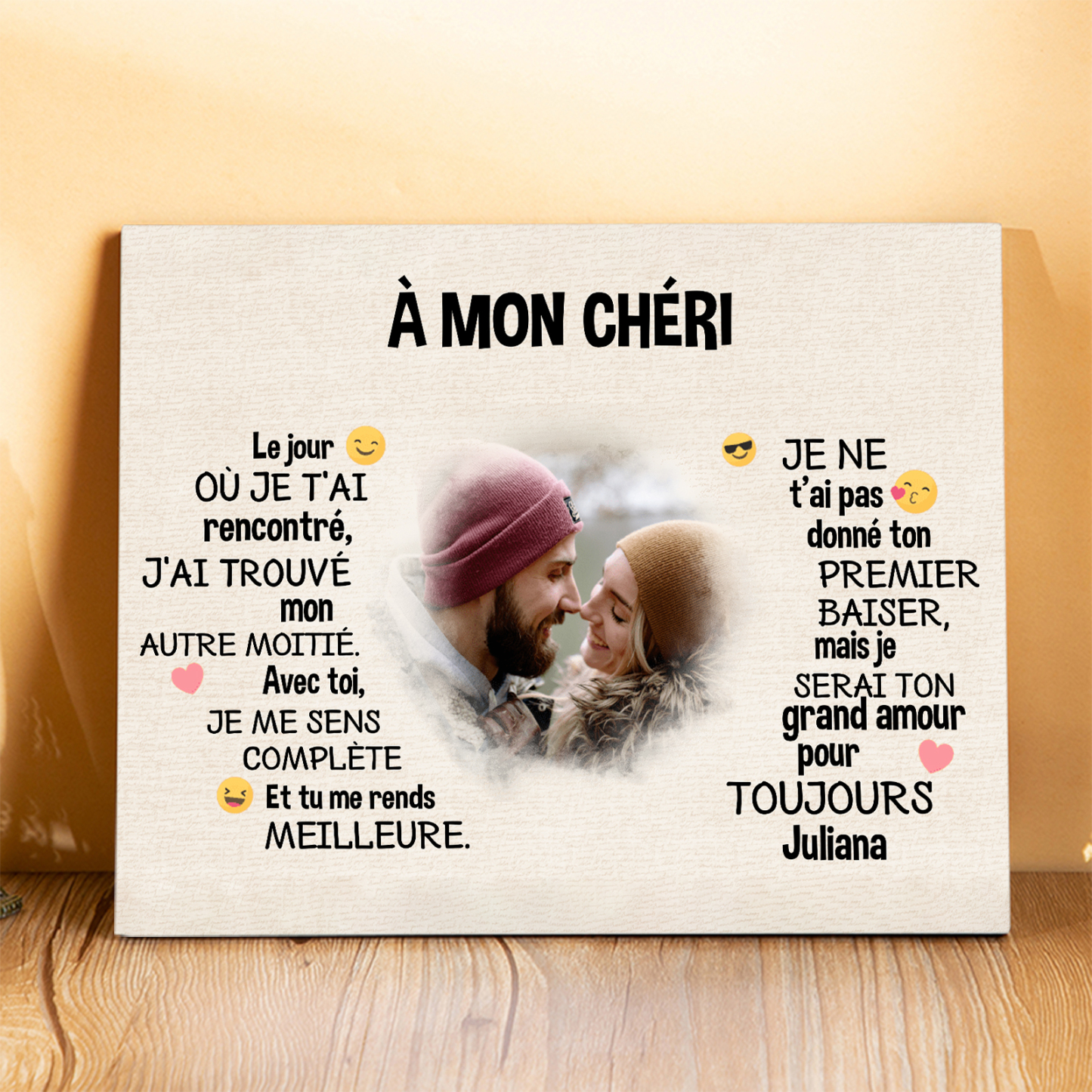 Cadre Personnalisé Avec Photo et Message – Cadeau Émotionnel et Intemporel pour Vos Proches | Jessemade