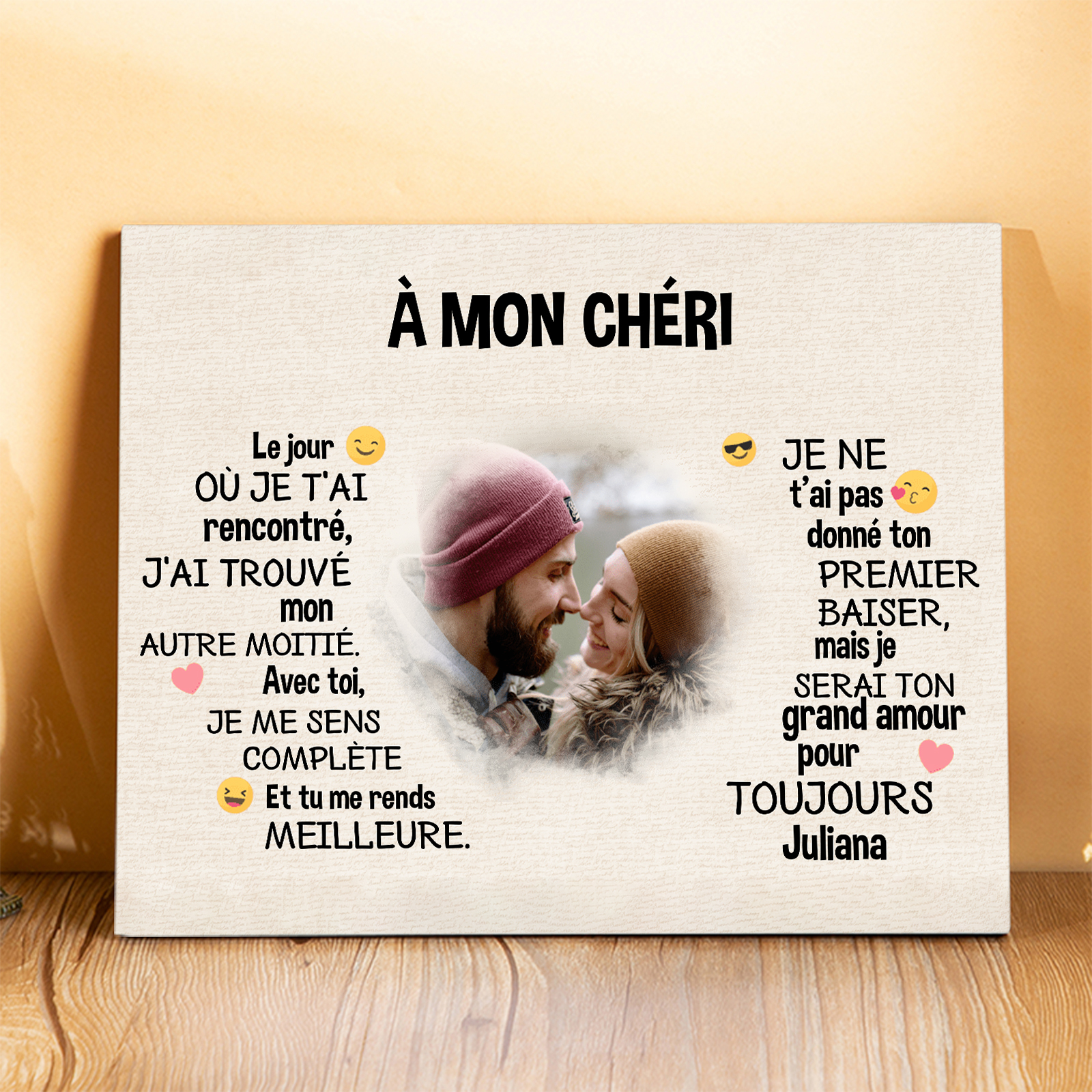 Cadre Personnalisé Avec Photo et Message – Cadeau Émotionnel et Intemporel pour Vos Proches | Jessemade