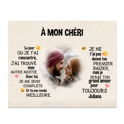 Cadre en bois personnalisé avec Prénom Texte et Photo Déco de maison pour Couple | Jessemade