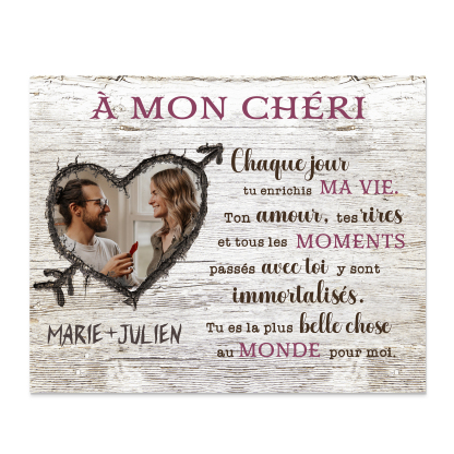 Cadre en bois Photo Personnalisé avec Prénom Texte et  Déco de maison pour Couple | Jessemade