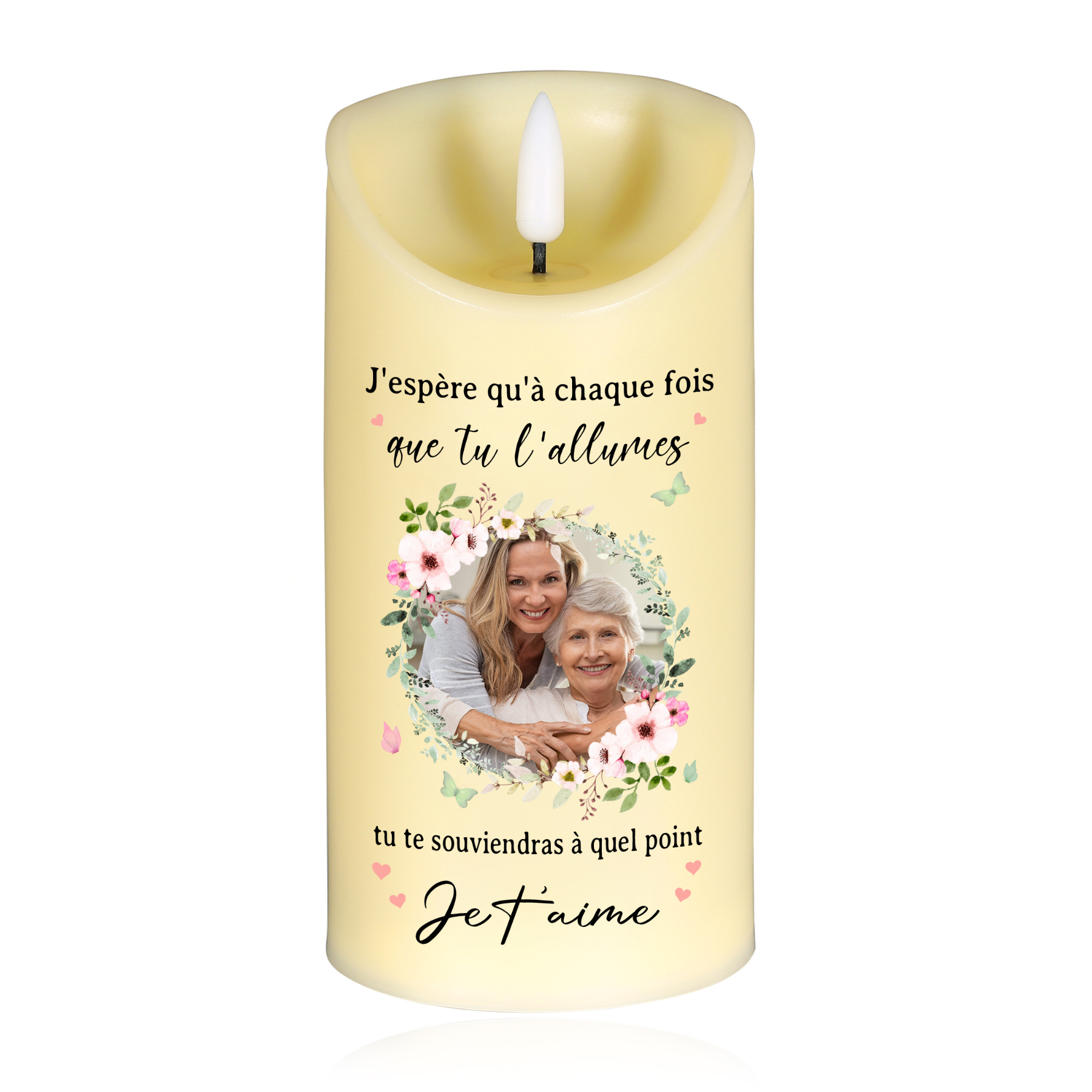 Bougie Électronique Photo Personnalisée Bougie LED Cadeau Coffret pour Couple | Jessemade