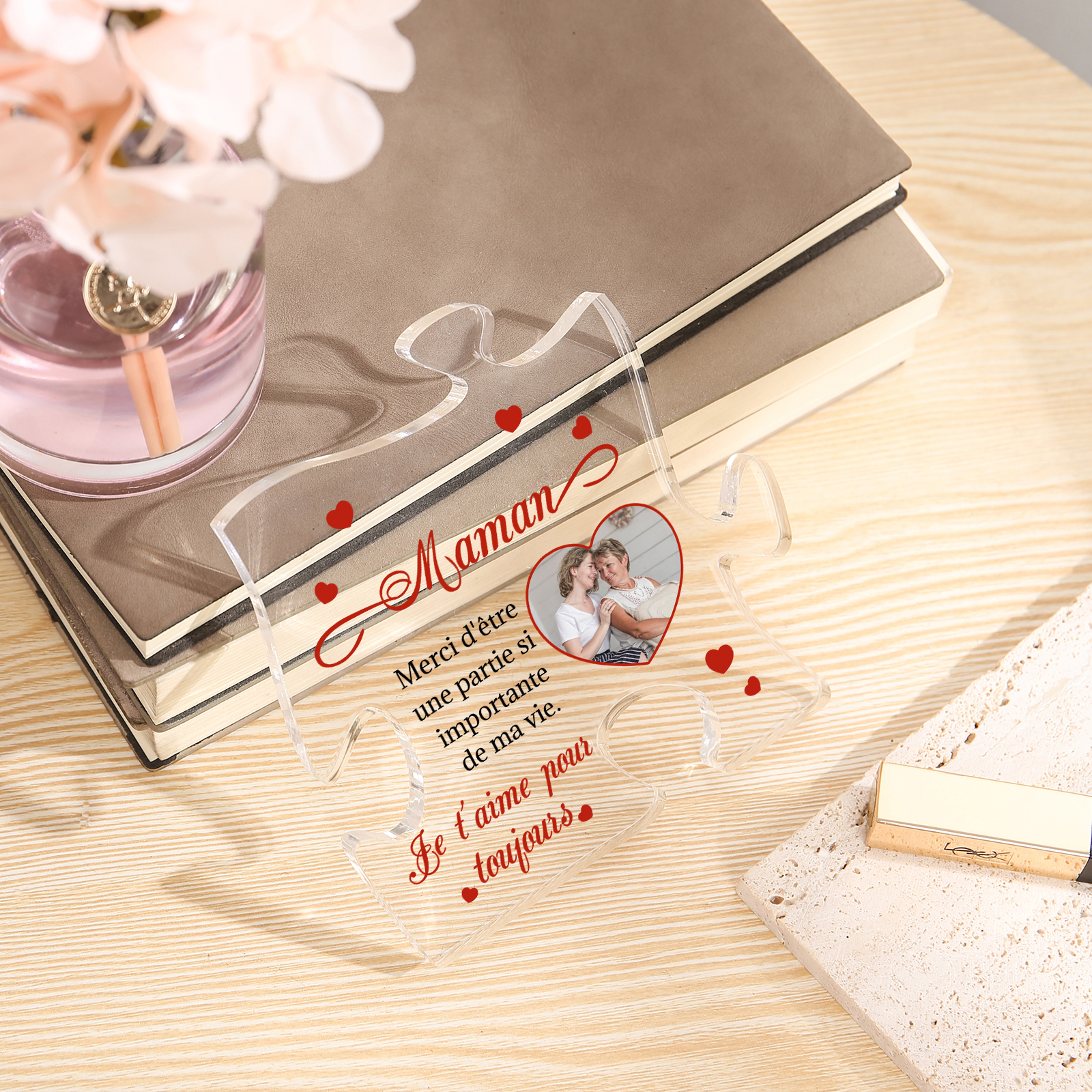 Plaque Acrylique en forme de Puzzle Photo Personnalisée Cadeau pour Maman | Jessemade