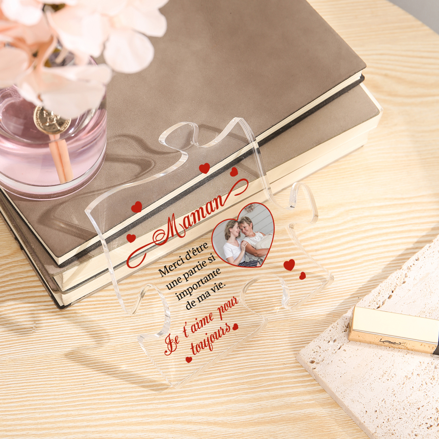 Plaque Acrylique en forme de Puzzle Photo Personnalisée Cadeau pour Maman | Jessemade