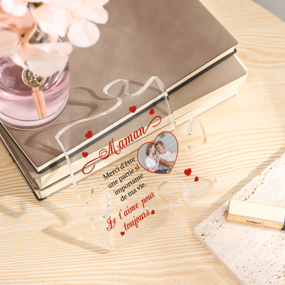 Plaque Acrylique en forme de Puzzle Photo Personnalisée Cadeau pour Maman | Jessemade