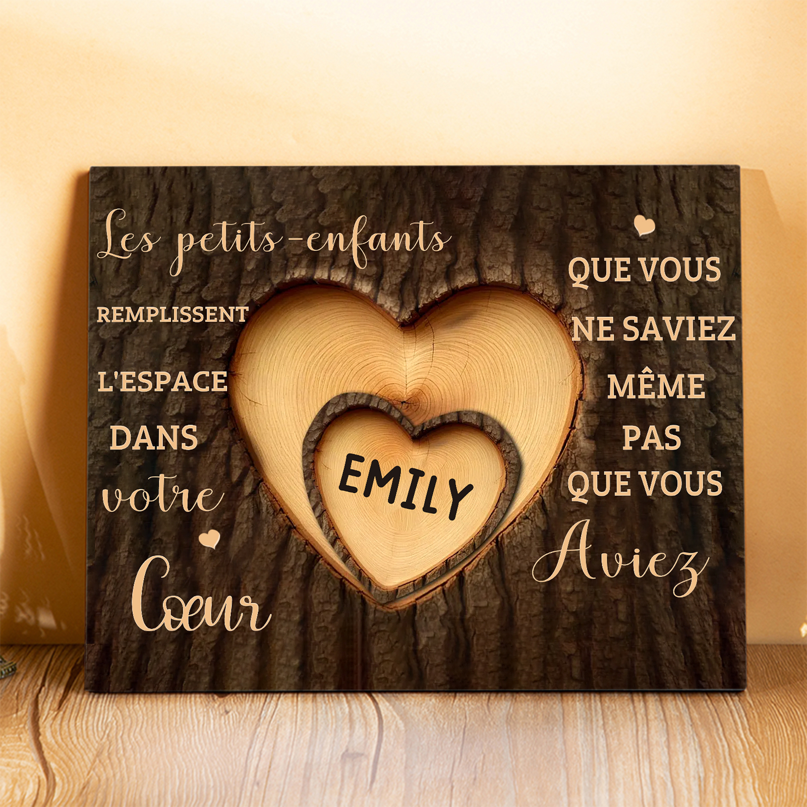 Cadre en bois personnalisé avec prénom - Cadeau émotionnel pour grands-parents | Jessemade