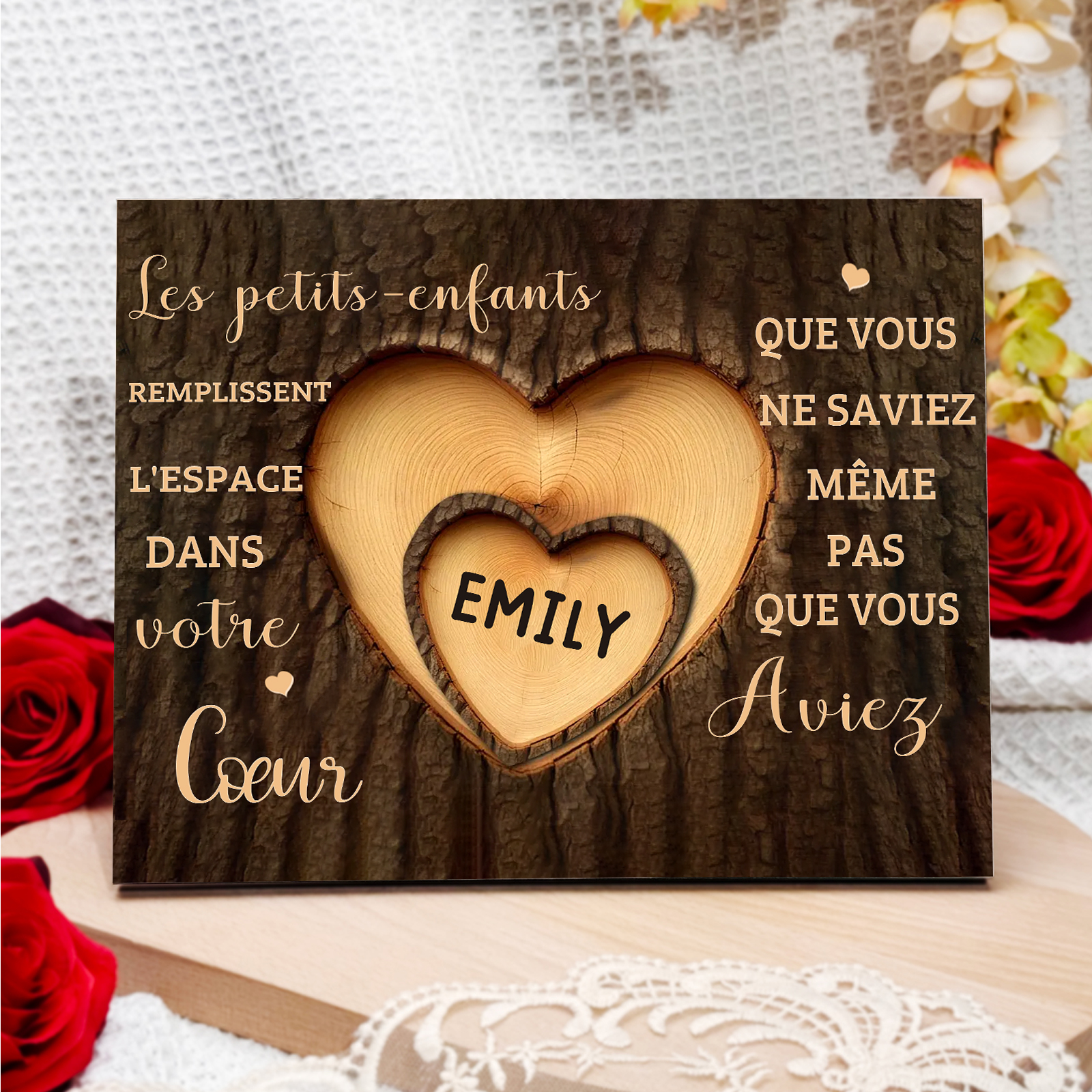 À Mamie/Papi - Cadre en bois Personnalisé avec 1 Prénom Déco de maison | Jessemade