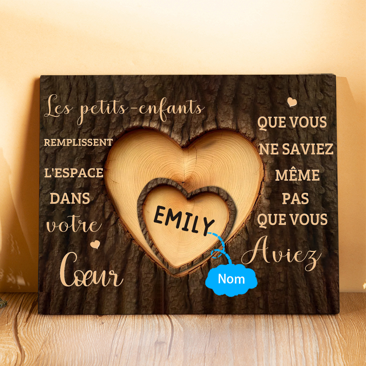 À Mamie/Papi - Cadre en bois Personnalisé avec 1 Prénom Déco de maison | Jessemade