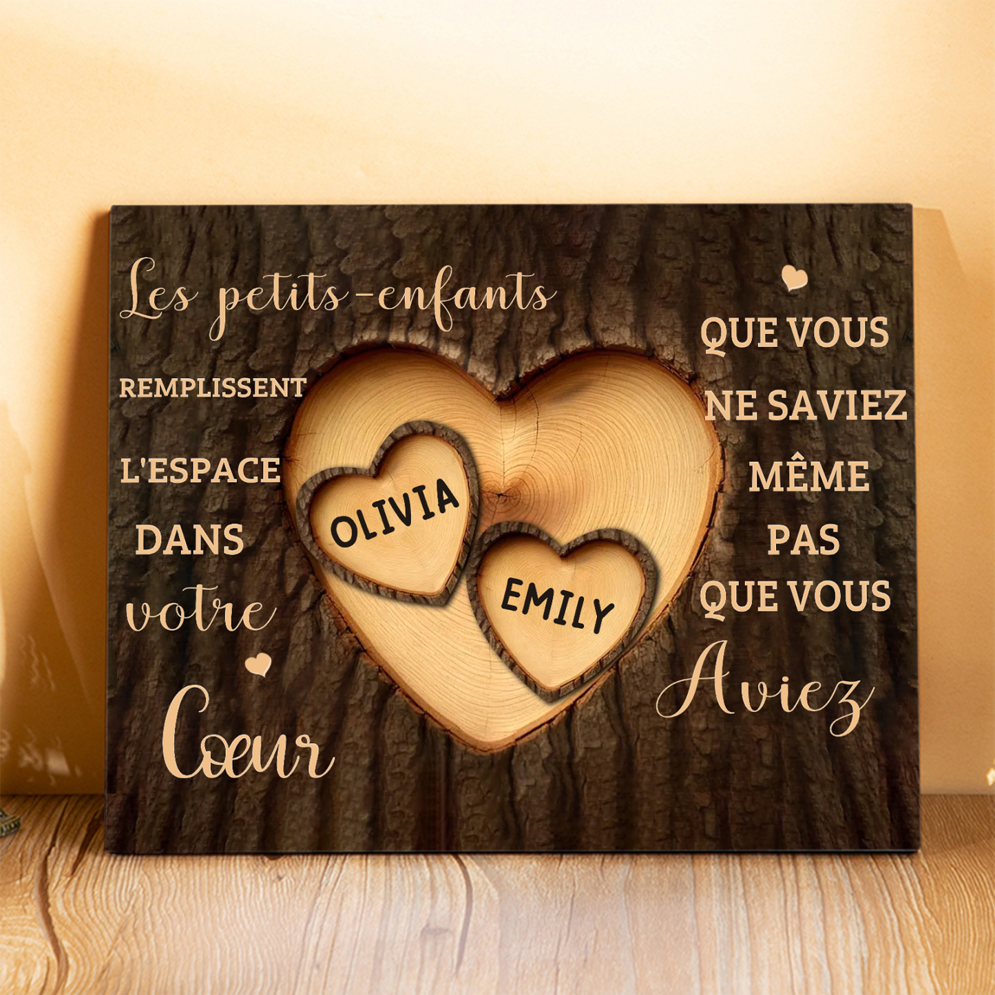 Cadre en bois personnalisé avec prénoms – Cadeau émouvant pour grands-parents | Jessemade