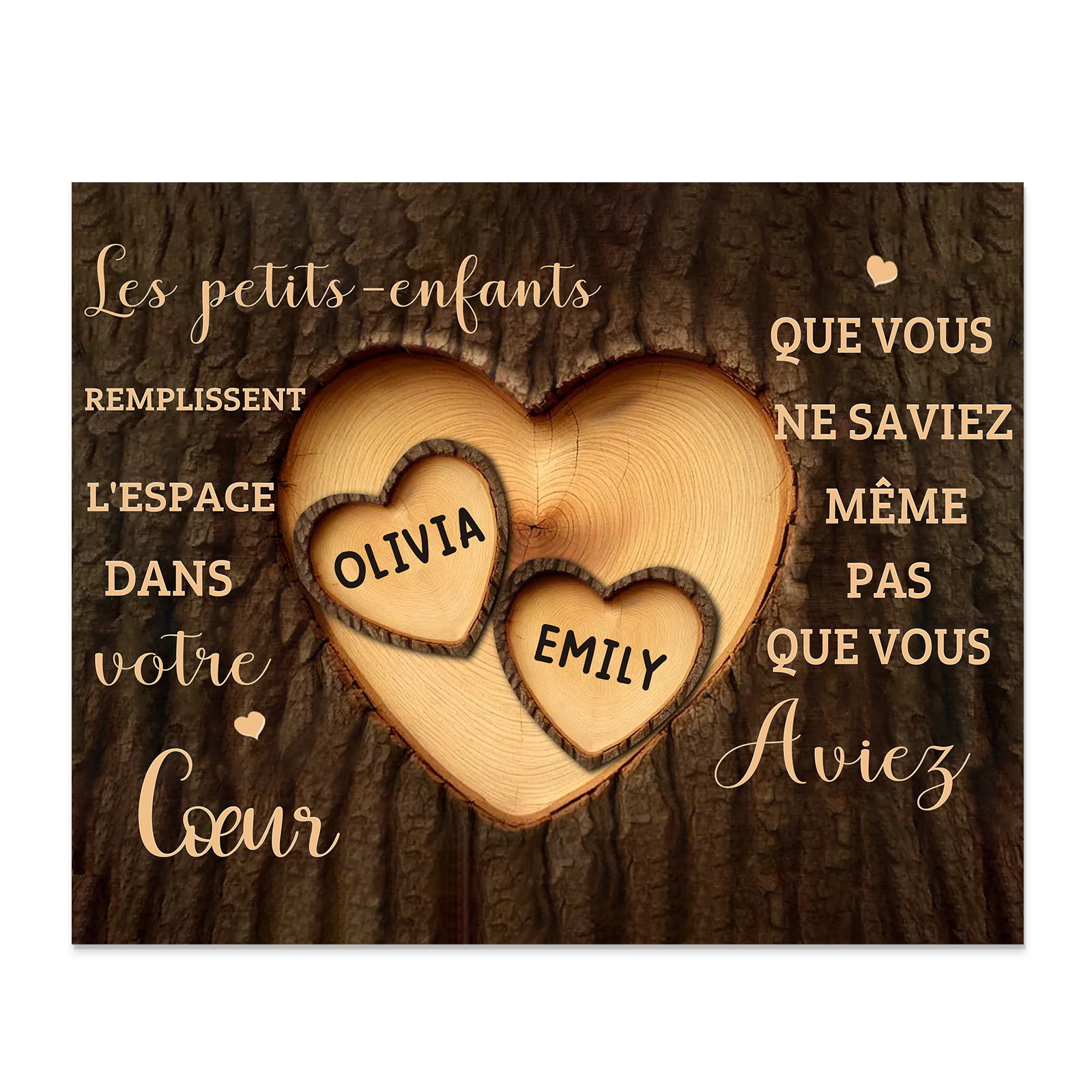 À Mamie/Papi - Cadre en bois Personnalisé avec 2 Prénoms Déco de maison | Jessemade