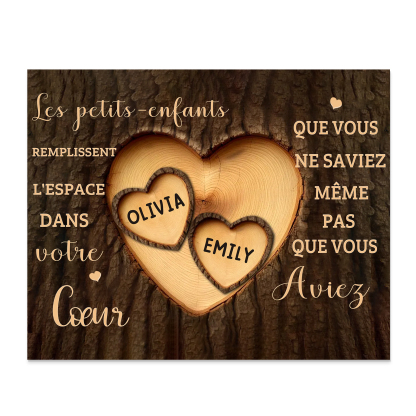 À Mamie/Papi - Cadre en bois Personnalisé avec 2 Prénoms Déco de maison | Jessemade