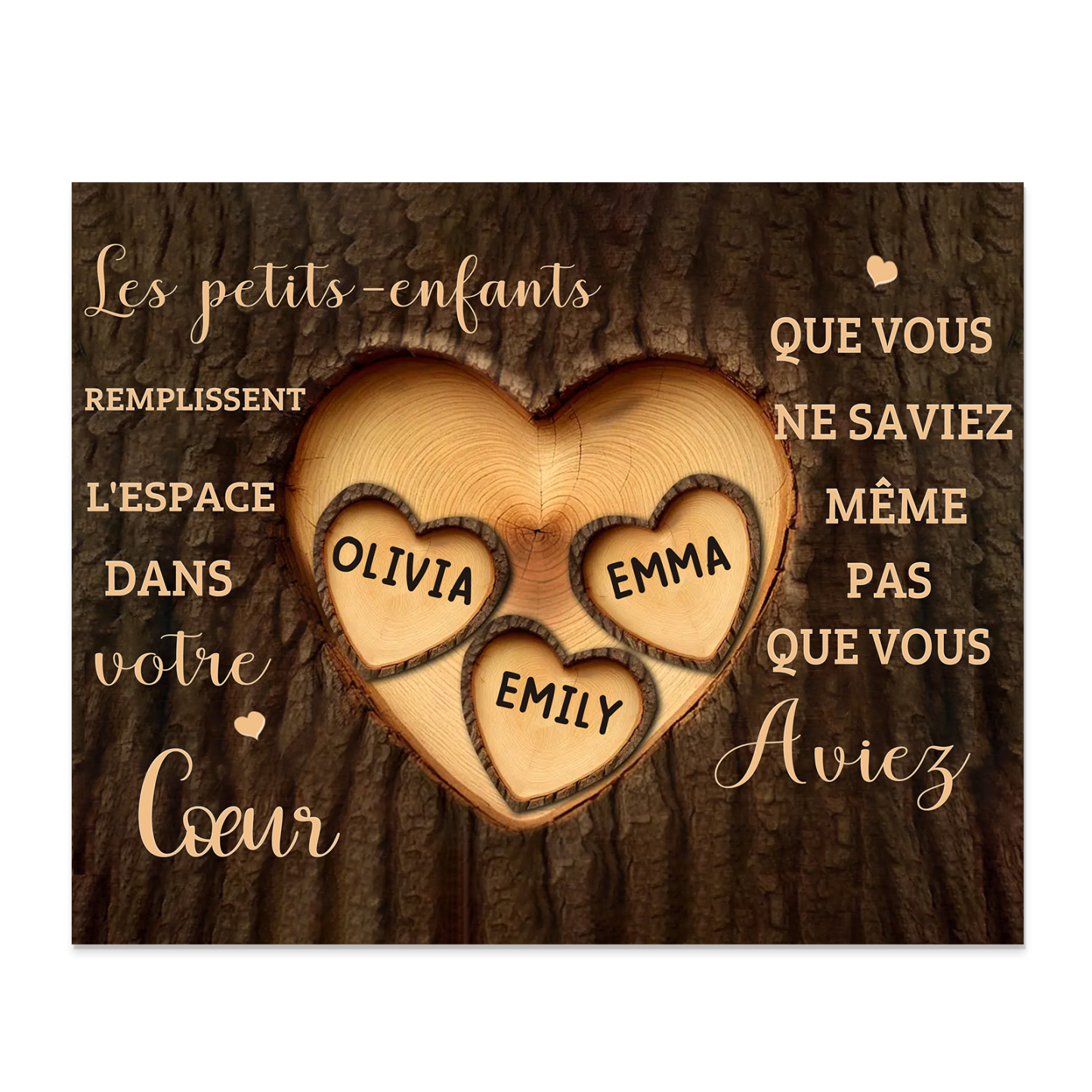 À Mamie/Papi - Cadre en bois Personnalisé avec 3 Prénoms Déco de maison | Jessemade