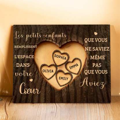 Cadre en bois personnalisé avec prénoms – Cadeau unique pour grands-parents | Jessemade