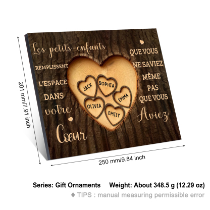 À Mamie/Papi - Cadre en bois Personnalisé avec 5 Prénoms Déco de maison | Jessemade