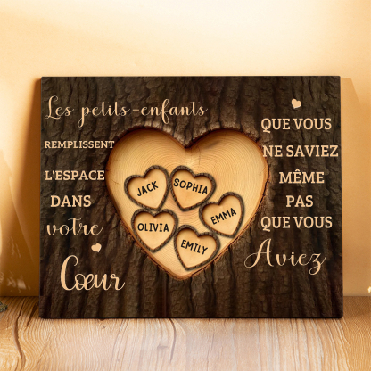 Cadre en bois personnalisé avec prénoms – Cadeau émouvant pour grands-parents | Jessemade