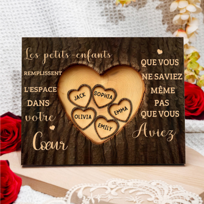 À Mamie/Papi - Cadre en bois Personnalisé avec 5 Prénoms Déco de maison | Jessemade