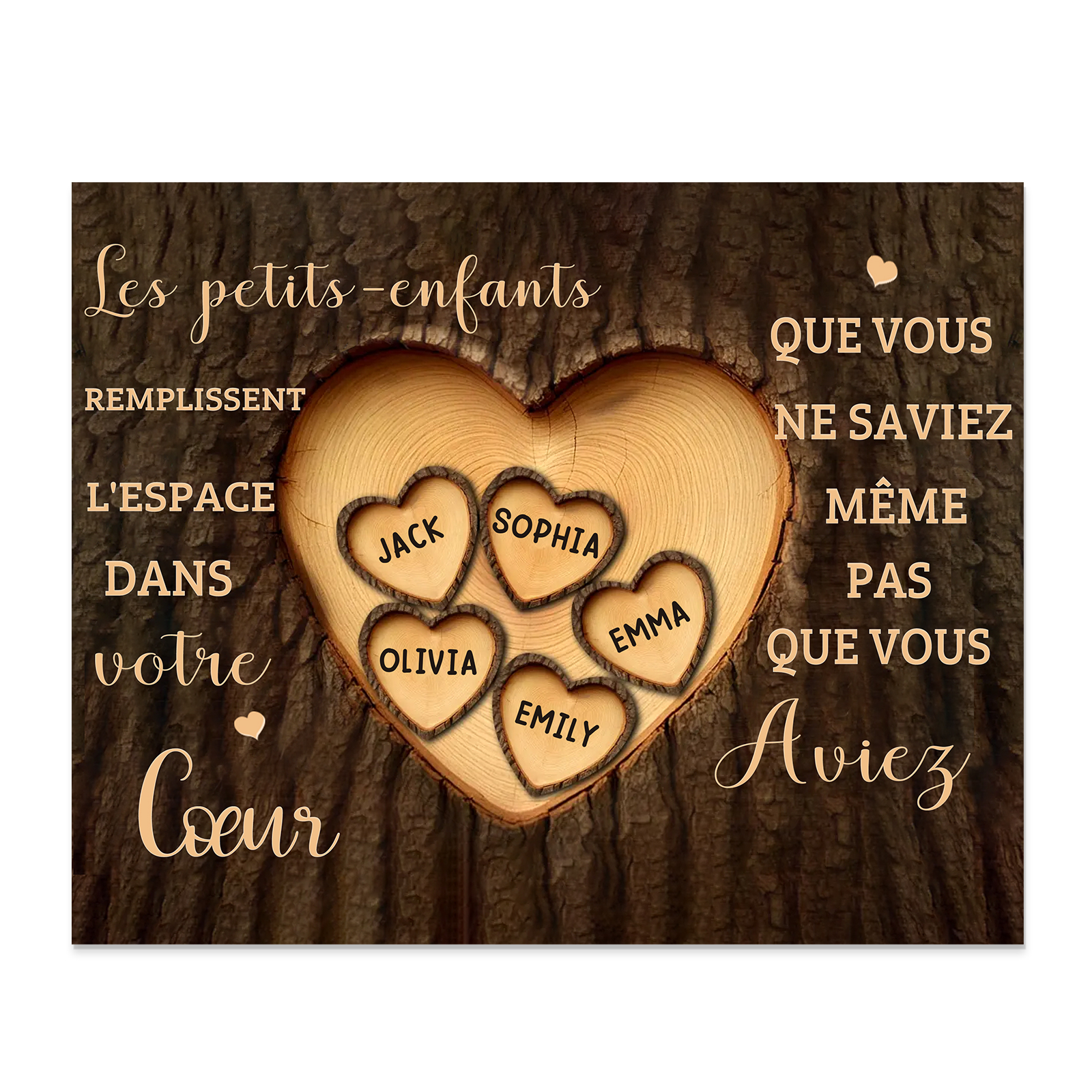 À Mamie/Papi - Cadre en bois Personnalisé avec 5 Prénoms Déco de maison | Jessemade