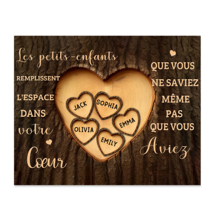 À Mamie/Papi - Cadre en bois Personnalisé avec 5 Prénoms Déco de maison | Jessemade