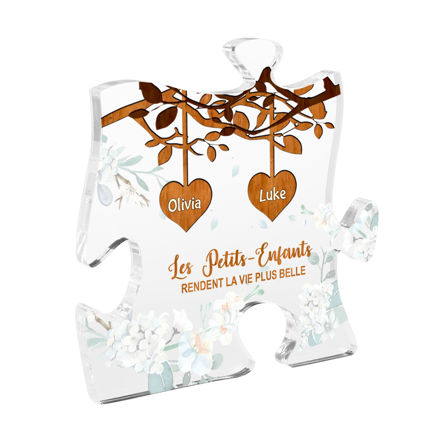 À Mamie/Papi - Plaque Acrylique en forme de Puzzle Personnalisé avec 2 Prénoms Cadeau pour Mamie/Papi | Jessemade