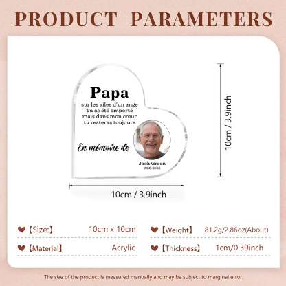 À Papa - Plaque Acrylique Commémoratif Prénom Personnalisé avec Photo et Années  Cadeau pour Votre Papa | Jessemade