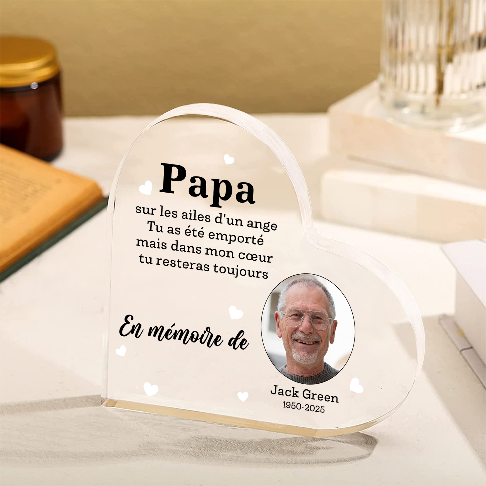 À Papa - Plaque Acrylique Commémoratif Prénom Personnalisé avec Photo et Années  Cadeau pour Votre Papa | Jessemade