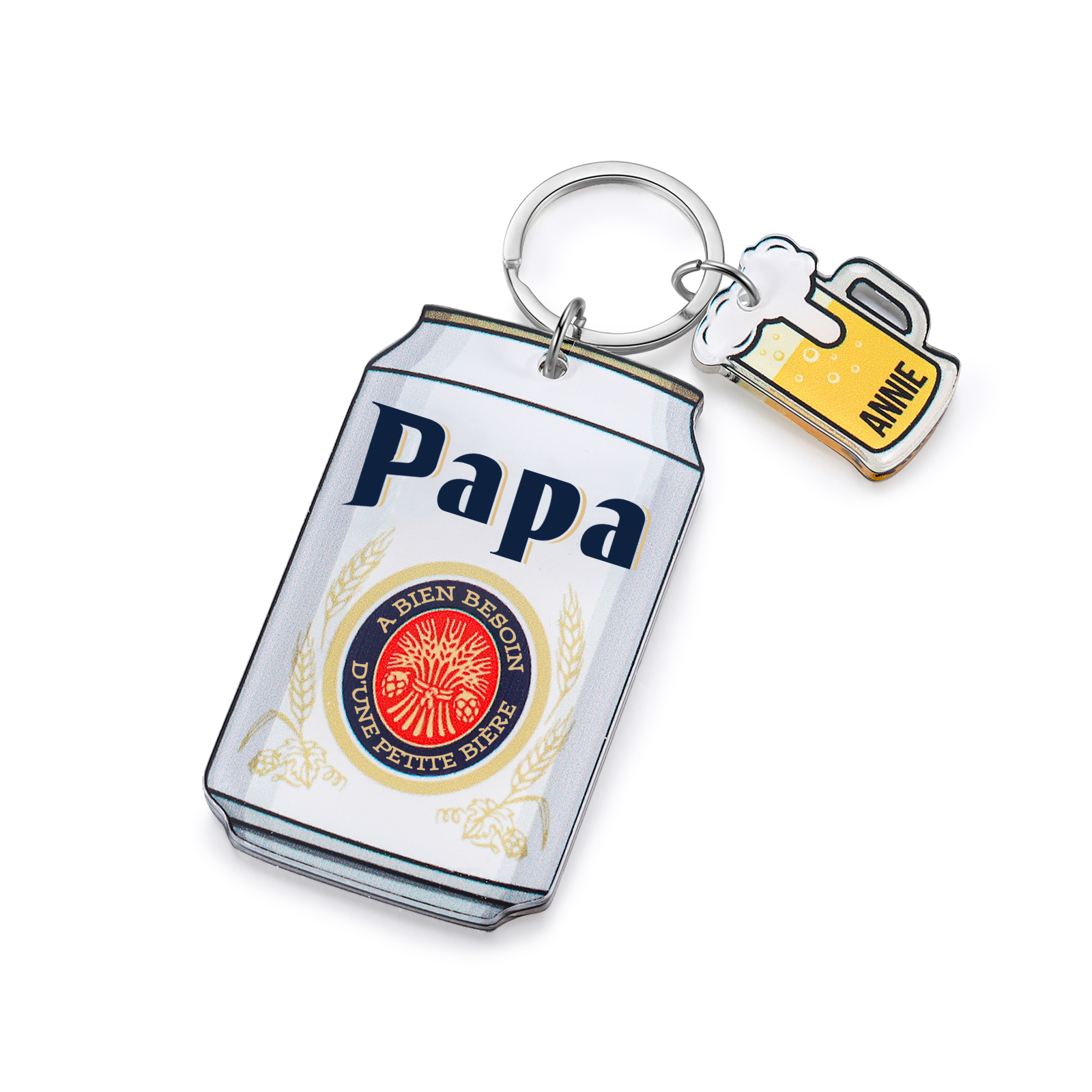 Porte-clés personnalisé en forme de canette pour Papa – Cadeau utile et unique | Jessemade