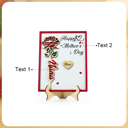 À Maman - Plaque en bois Personnalisé avec 1 Prénom et 2 Textes Décoration Rose pour Maman | Jessemade