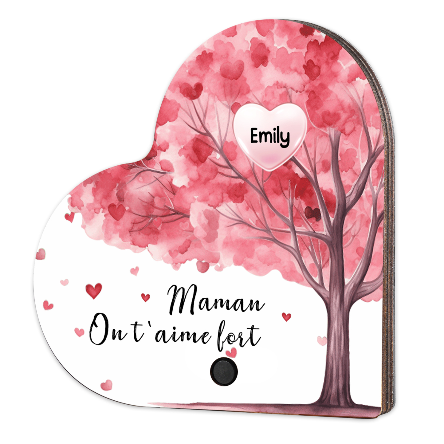 À Maman - Aimant Frigo Musical en forme de Coeur Personnalisé avec 1 Prénom et Texte Aimant De Réfrigérateur pour Femme | Jessemade