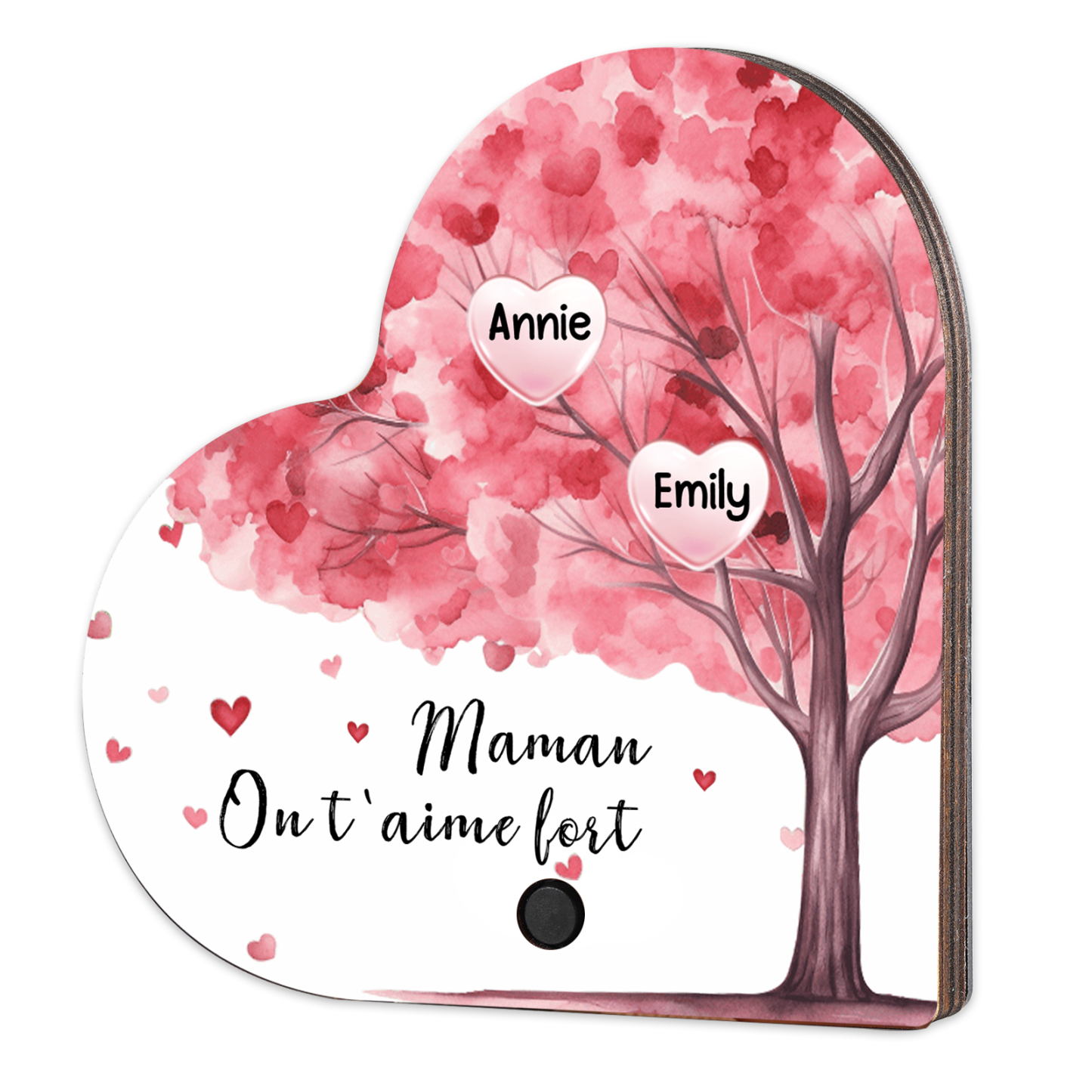 À Maman - Aimant Frigo Musical en forme de Coeur Personnalisé avec 2 Prénoms et Texte Aimant De Réfrigérateur pour Femme | Jessemade