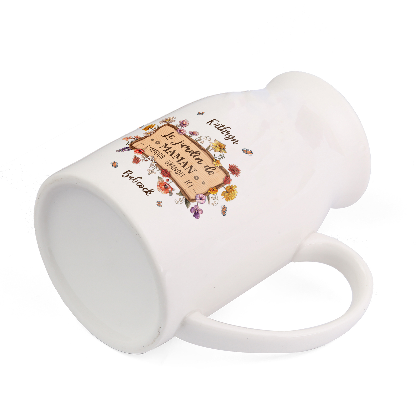 À Maman - Vase à Fleurs 2 Prénoms Personnalisés avec 1 Texte Décoration de la Maison (sans plantes) | Jessemade