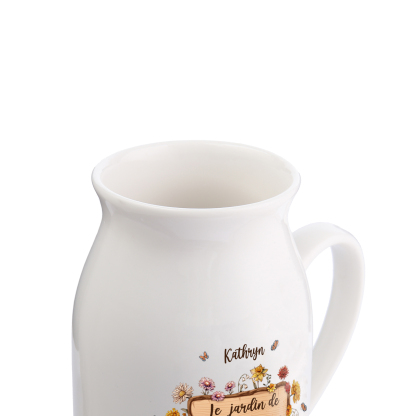 À Maman - Vase à Fleurs 2 Prénoms Personnalisés avec 1 Texte Décoration de la Maison (sans plantes) | Jessemade