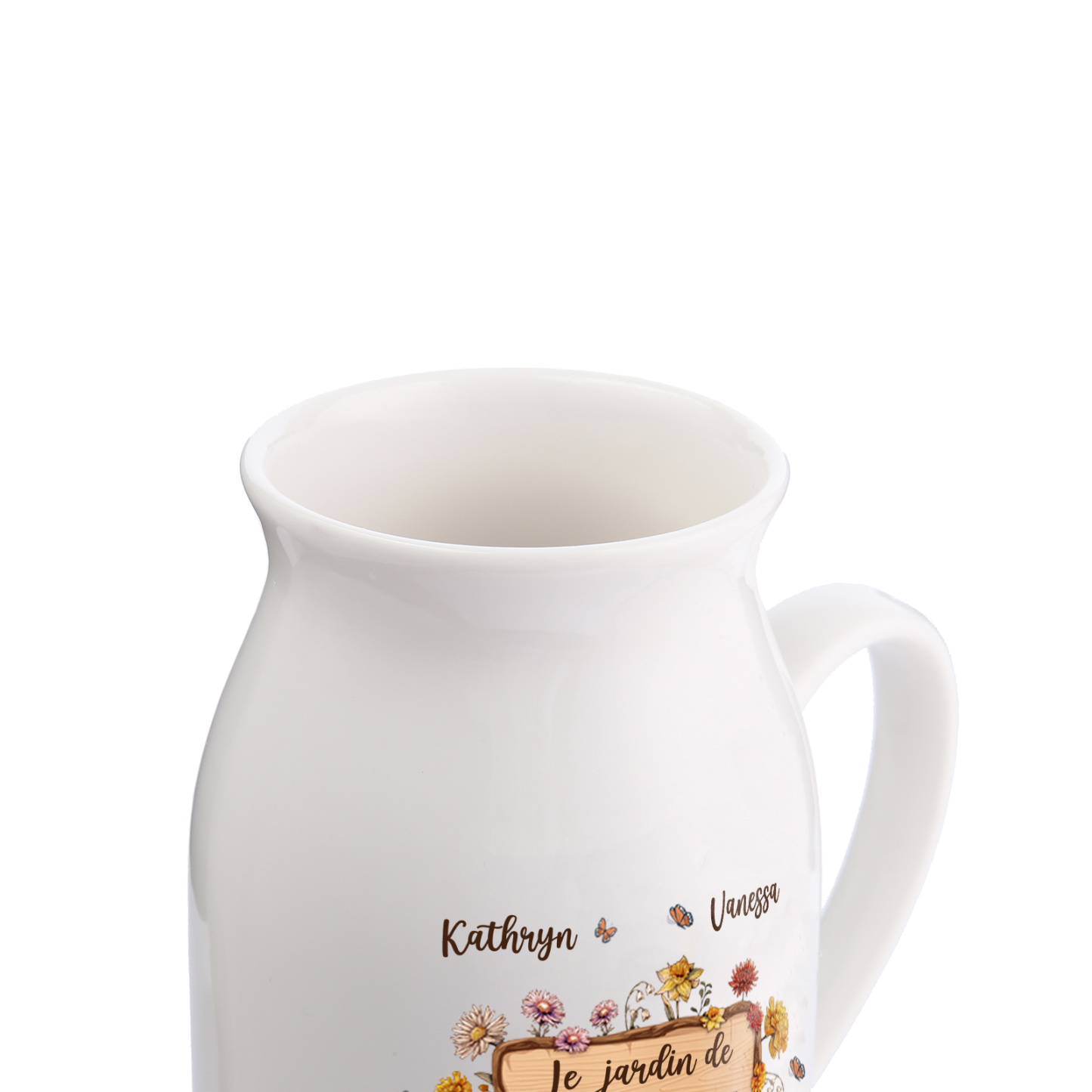 À Maman - Vase à Fleurs 4 Prénoms Personnalisés avec 1 Texte Décoration de la Maison (sans plantes) | Jessemade
