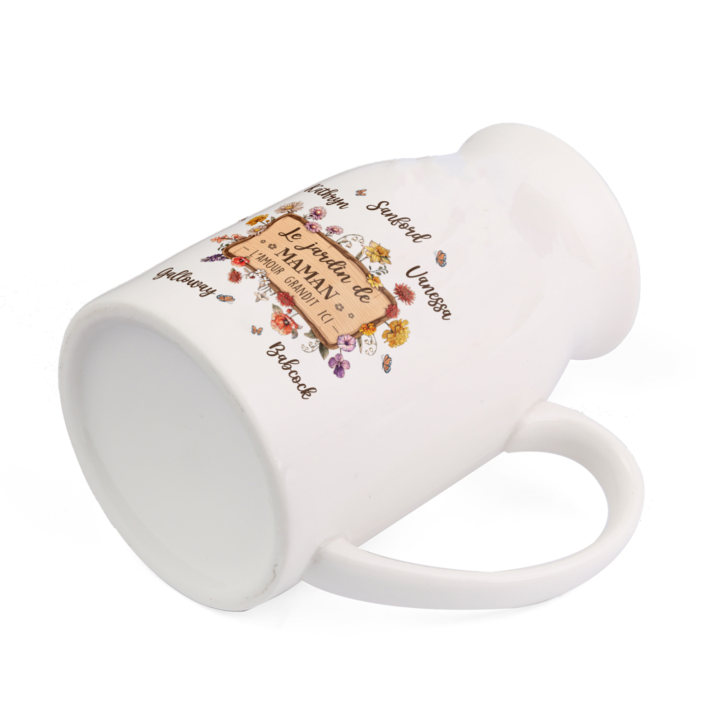 À Maman - Vase à Fleurs 5 Prénoms Personnalisés avec 1 Texte Décoration de la Maison (sans plantes) | Jessemade