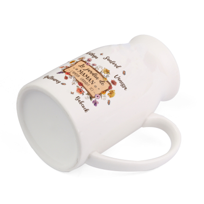 À Maman - Vase à Fleurs 5 Prénoms Personnalisés avec 1 Texte Décoration de la Maison (sans plantes) | Jessemade