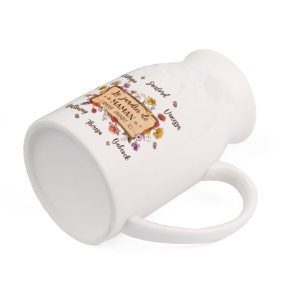 À Maman - Vase à Fleurs 6 Prénoms Personnalisés avec 1 Texte Décoration de la Maison (sans plantes) | Jessemade