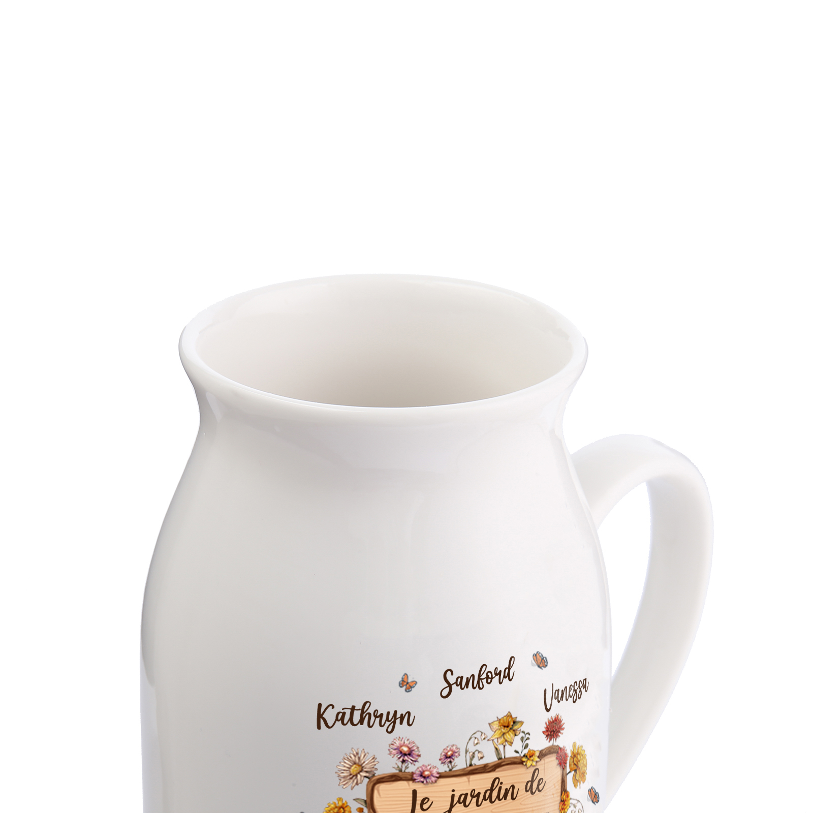 À Maman - Vase à Fleurs 6 Prénoms Personnalisés avec 1 Texte Décoration de la Maison (sans plantes) | Jessemade