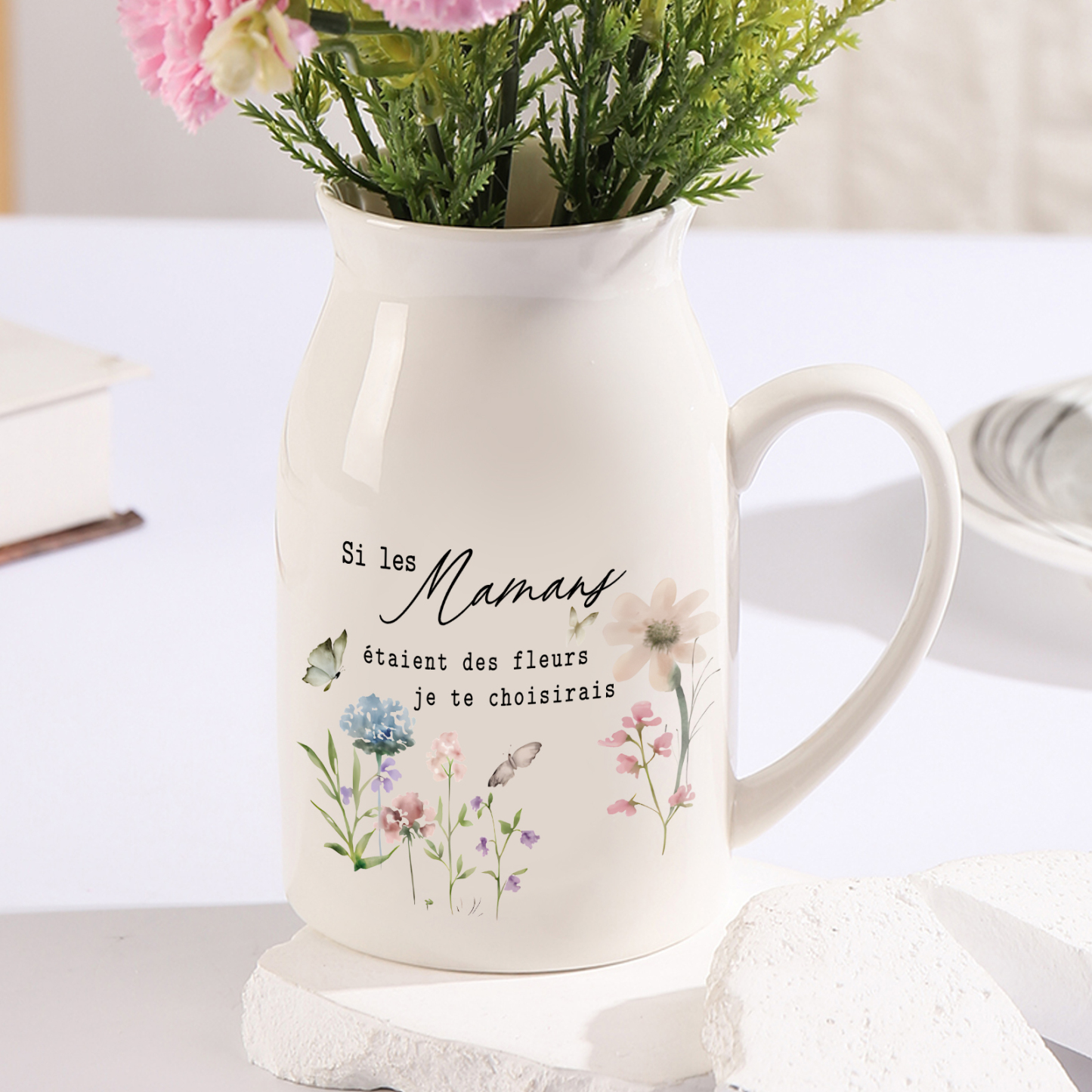 Vase en céramique avec message tendre – Cadeau émouvant pour maman | Jessemade