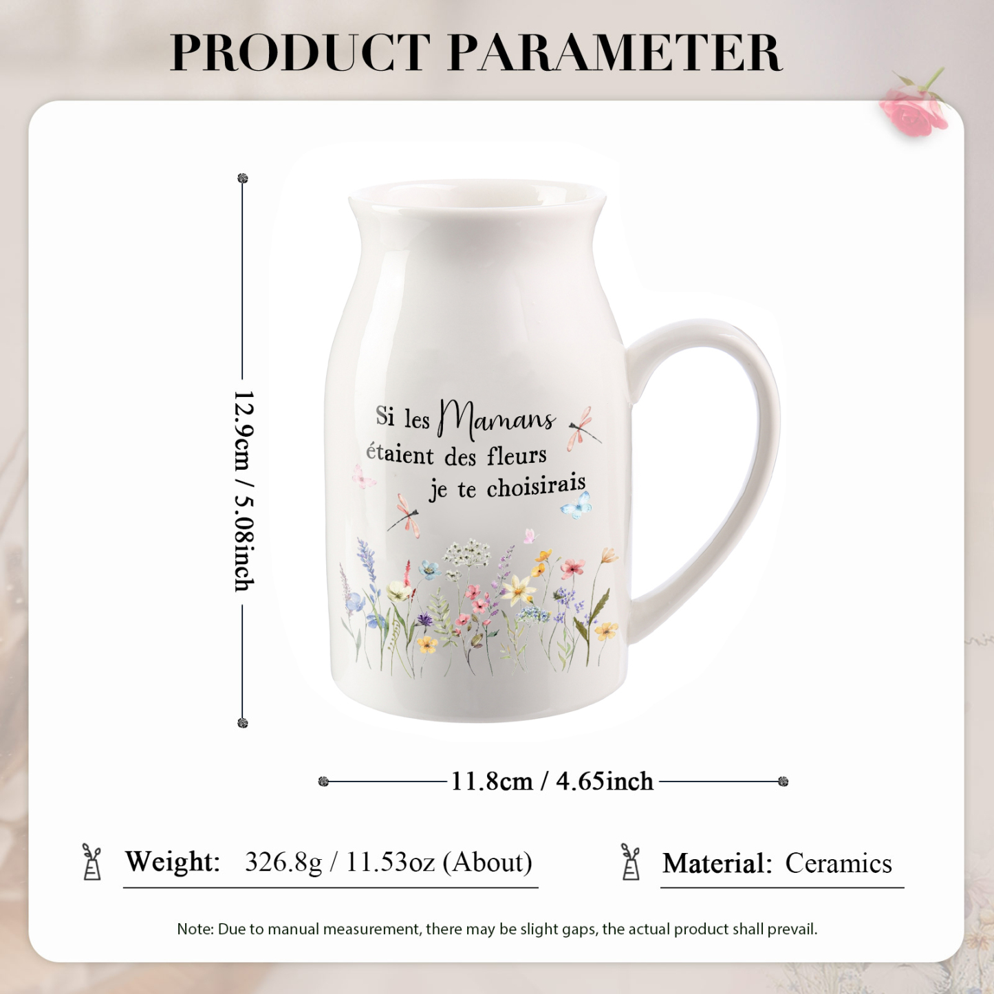 À Maman - Vase à Fleurs en céramique pour Maman Décoration de la Maison (sans plantes) | Jessemade