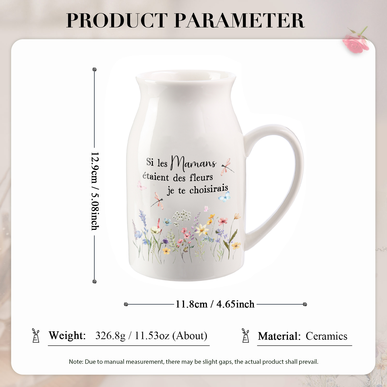 À Maman - Vase à Fleurs en céramique pour Maman Décoration de la Maison (sans plantes) | Jessemade