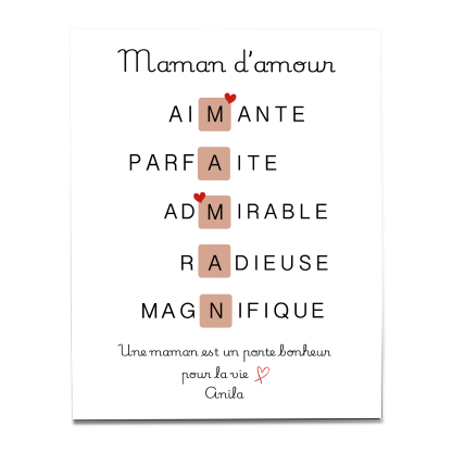 À ma Maman - Cadre en Bois Personnalisé avec Prénom Cadeau pour Mère | Jessemade