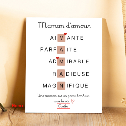 À ma Maman - Cadre en Bois Personnalisé avec Prénom Cadeau pour Mère | Jessemade