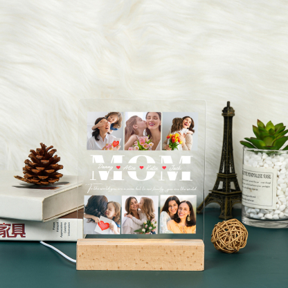 À Maman -  Lampe LED Personnalisés avec 6 Photos et Textes Veilleuse Personnalisée pour Maman | Jessemade