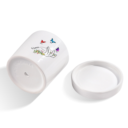 À Maman - Vase/Pot de Fleurs 1 Texte Personnalisé avec 3 Prénoms Main Fleurie et Papillon Décoration de la Maison (sans plantes) | Jessemade