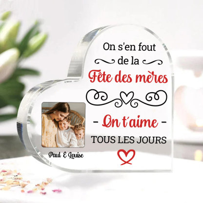 À Maman - Plaque Acrylique Coeur Personnalisé avec Photo et Texte Déco de Maison | Jessemade