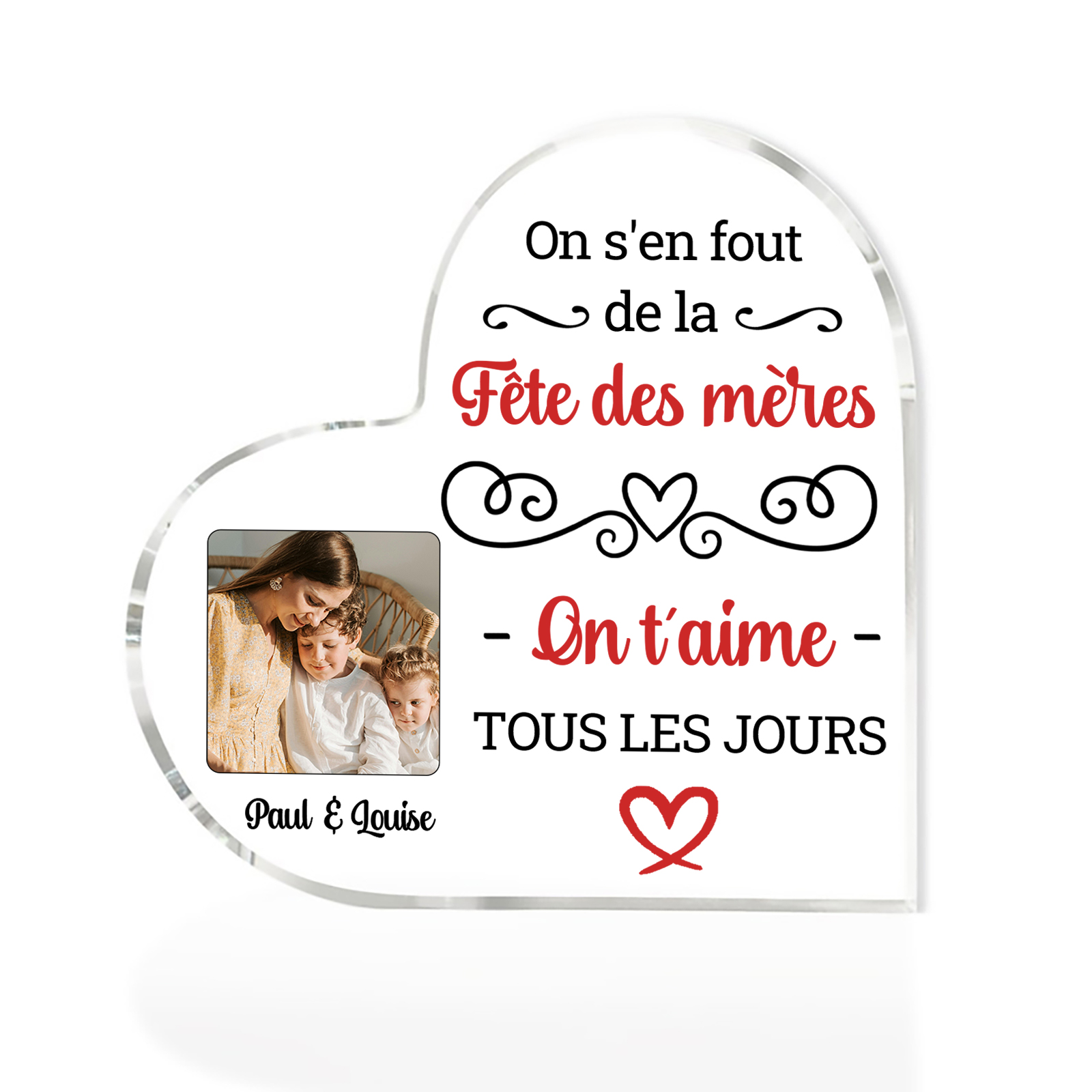 À Maman - Plaque Acrylique Coeur Personnalisé avec Photo et Texte Déco de Maison | Jessemade