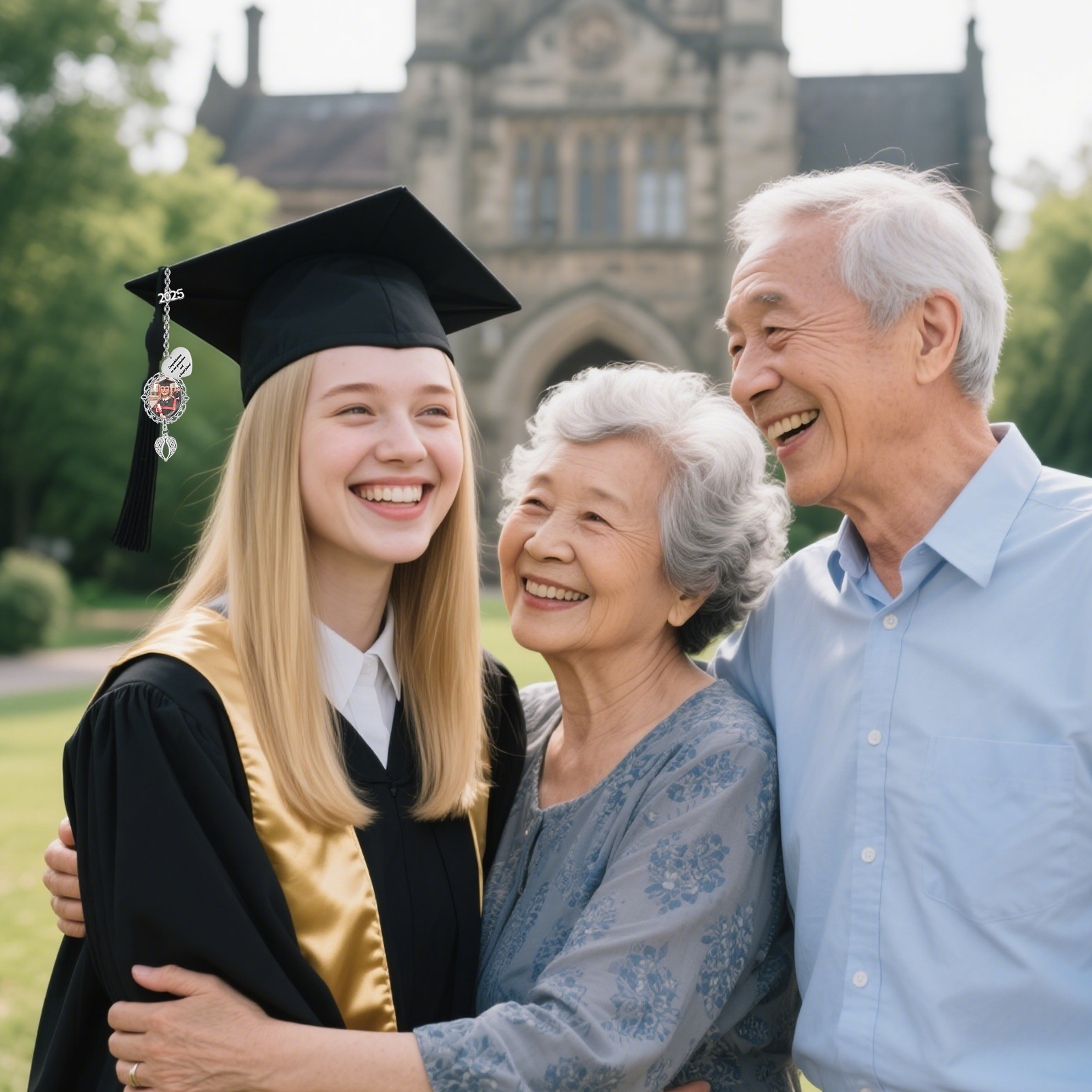 Pendentifs Graduation Personnalisé avec 1 Texte et 1 Photo – Cadeau pour Graduation 2025 | Jessemade